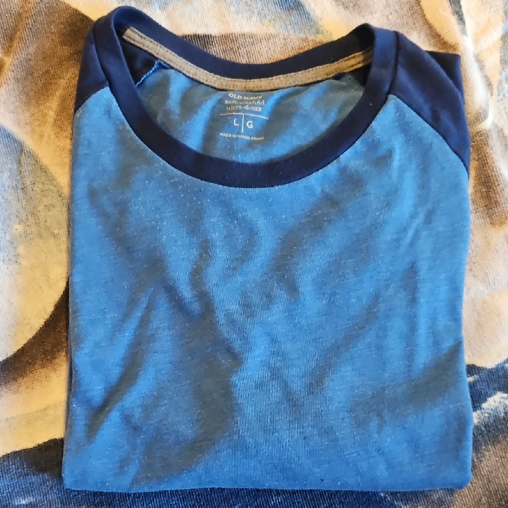 Old Navy Blue and Navy Raglan Tee